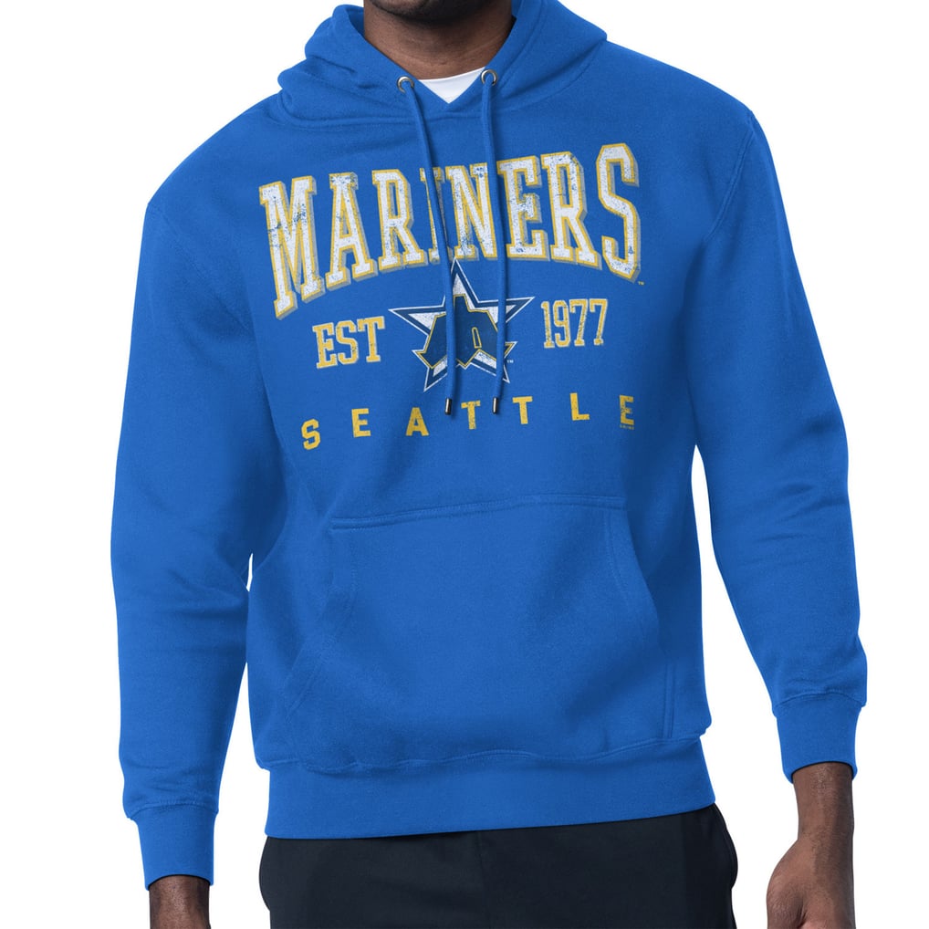  Seattle Mariners Starter Distressed Fleece Pullover Hoodie - Royal